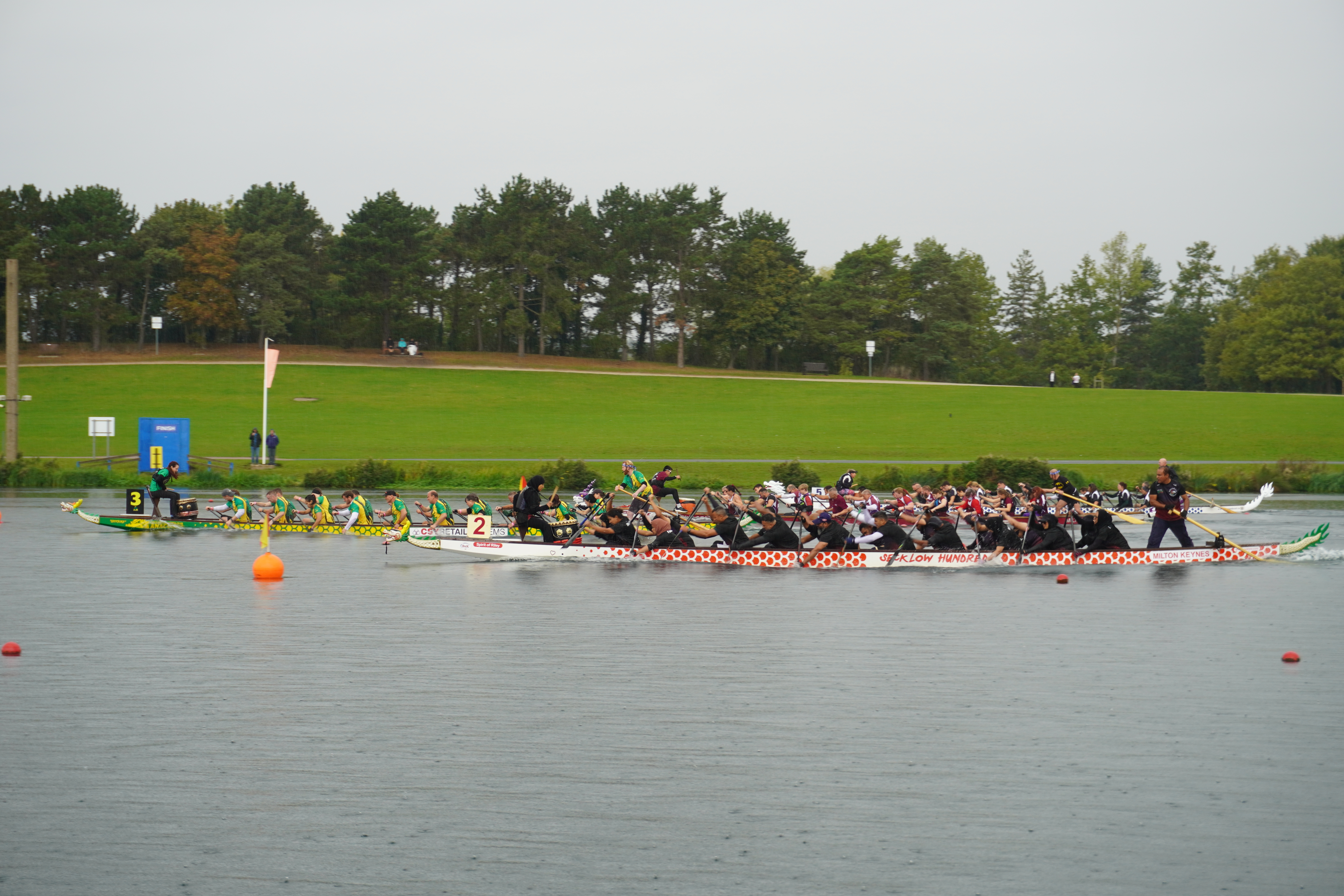 Dragon boat team in action
